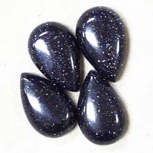16X25MM PEAR CABOCHON BLUE GOLD STONE (4PCS/BAG)